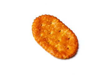 oval cracker over white