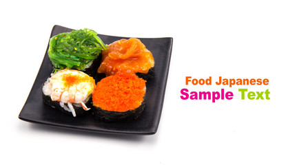 Mixed Sushi on a plate with Soy Sauce