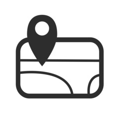 Vector Map with Label Black Icon