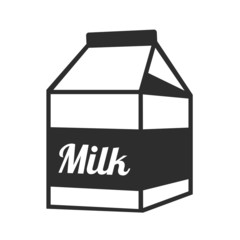 Vector Milk Package Black Icon