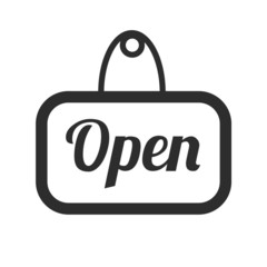 Vector Open Sign Black Icon