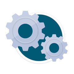 Vector Gears Flat Round Icon