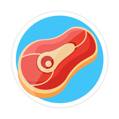 Vector Meat Round Icon