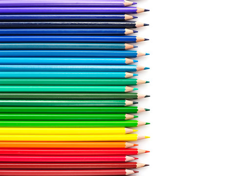 Colored pencils. Isolated on white background