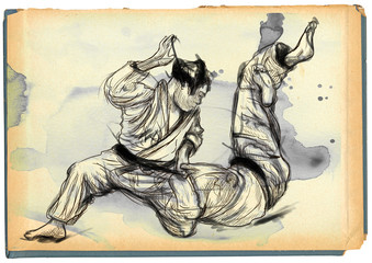 Judo - an full sized hand drawn illustration