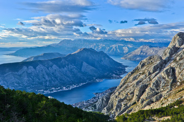 Naklejka na ściany i meble View of Kotor Bay Mountains, Montenegro