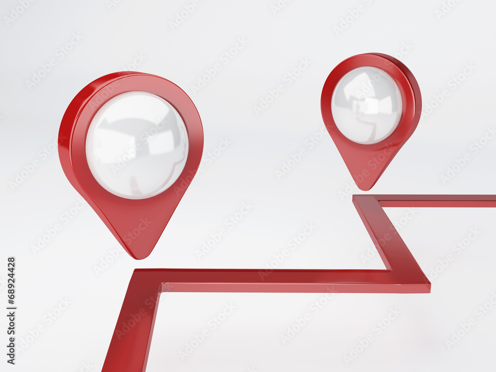 Poster 3d map pointer. travel and navigation concept