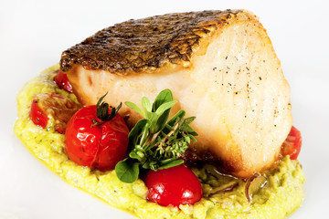 Baked rainbow trout fillet