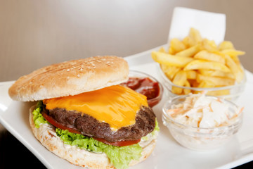 Burger with beef