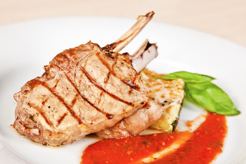 Grilled veal chop