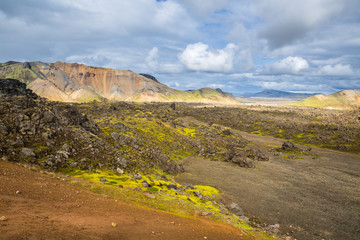 Panorama of Icelandic mountains