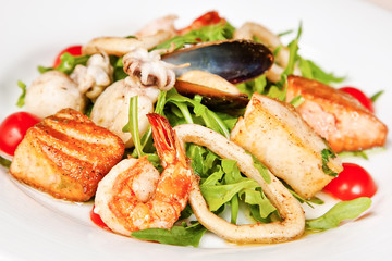 Warm seafood salad
