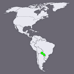Fototapeta premium Map of worlds. Paraguay.