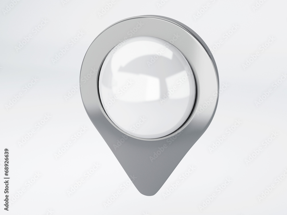 Poster map pointer icon on isolated white