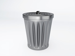trash bin on white background