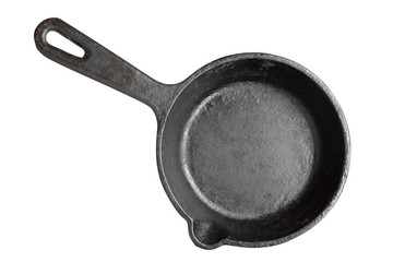 old iron frying pan isolated