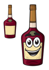 Cartoon  smiling alcohol bottle
