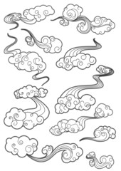 Retro clouds set