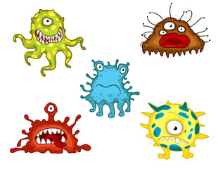 Cartoon monsters and evils set