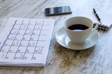 Checking monthly activities in the calendar