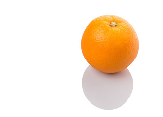 Orange fruits over white background