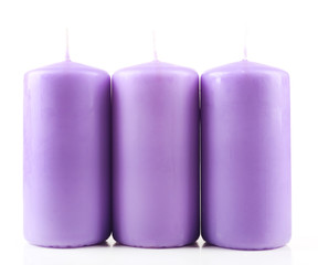 Candles isolated on white