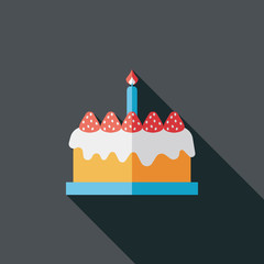 birthday cake flat icon with long shadow,eps10