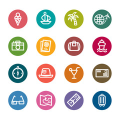 Travel and Vacation Color Icons