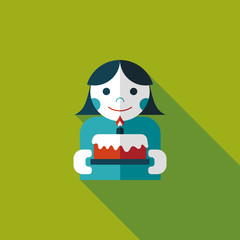 happy birthday to you flat icon with long shadow,eps10