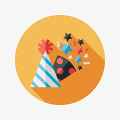 birthday party hat flat icon with long shadow,eps10