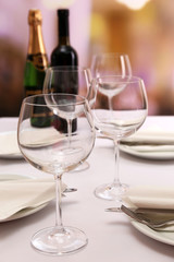 Restaurant table setting