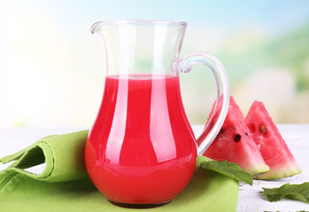 Watermelon cocktail in pitcher