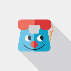 toy phone flat icon with long shadow,eps10