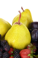 Ripe fruits and berries close up