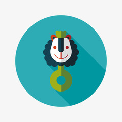 baby rattle flat icon with long shadow,eps10