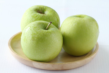 green apple on white background