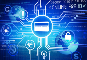 Digitally Generated Image of Online Fraud Concept