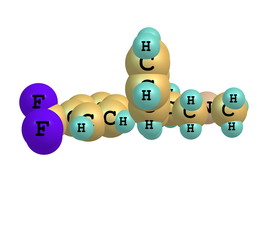 Fototapeta premium Fluoxetine molecule isolated on white