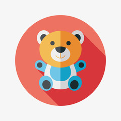 teddy bear flat icon with long shadow,eps 10