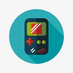 Handheld game flat icon with long shadow,eps 10