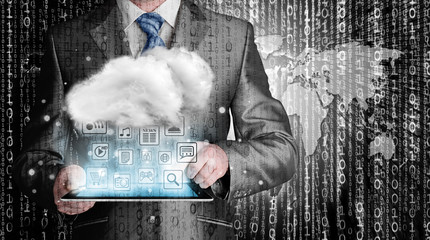 Cloud computing, technology connectivity concept
