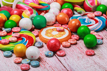 multicolored sweets and chewing gum