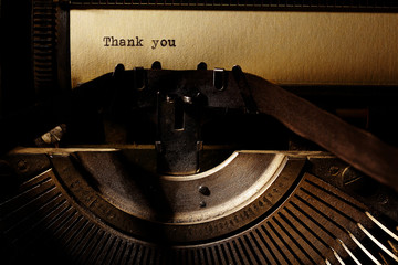 old inscription on a typewriter