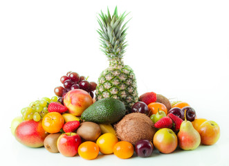Fototapeta na wymiar Assortment of exotic fruits. Fresh Fruits