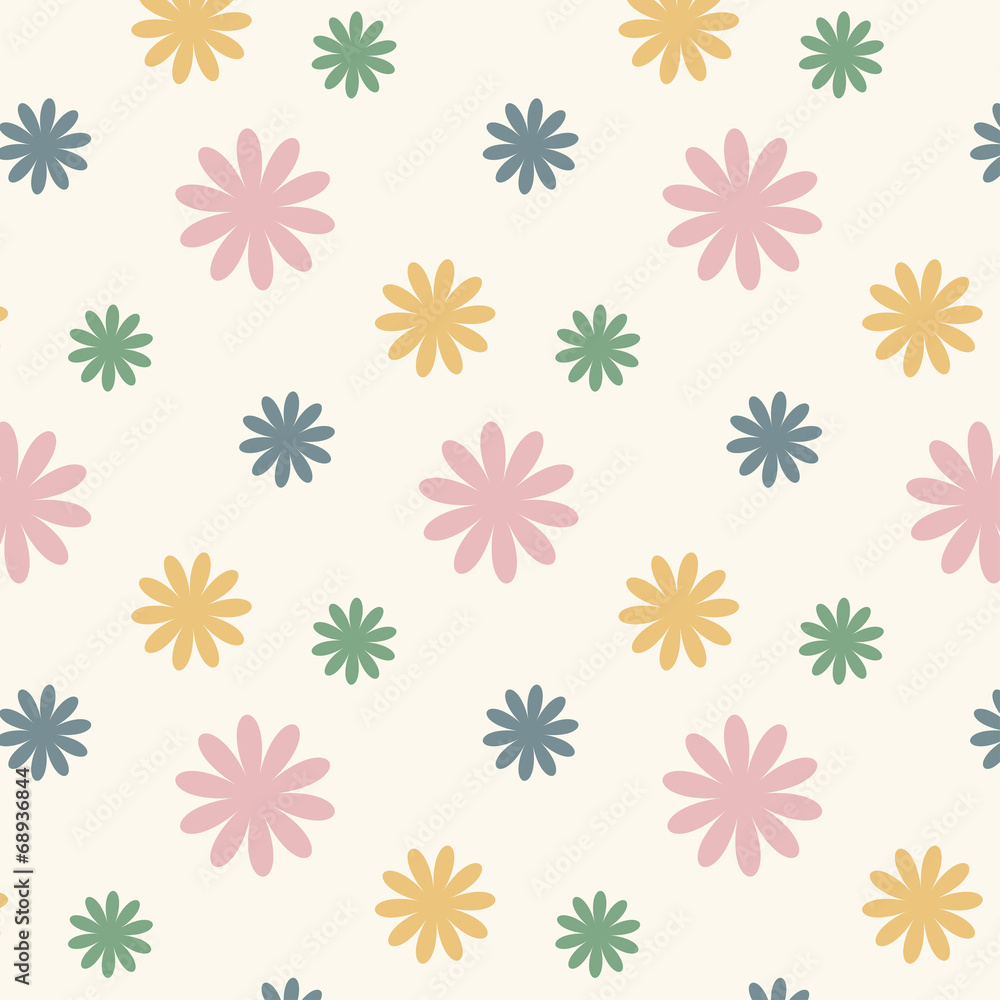 Poster seamless flower pattern vector background