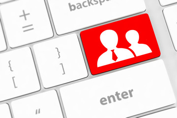 Social media concept on keyboard background