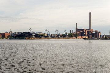 Helsinki, Finland. Coal power plant by the sea