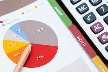 Showing business and financial report. Accounting
