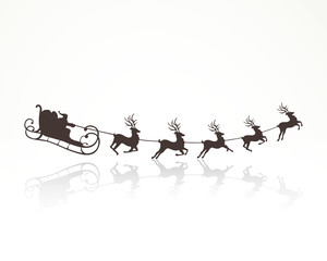 Vector Illustration of Santa Claus Driving in a Sledge