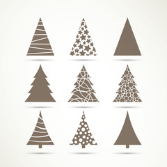 Vector Illustration of Christmas Tree Icons - 68939463